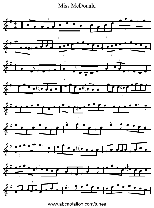 Miss McDonald - staff notation