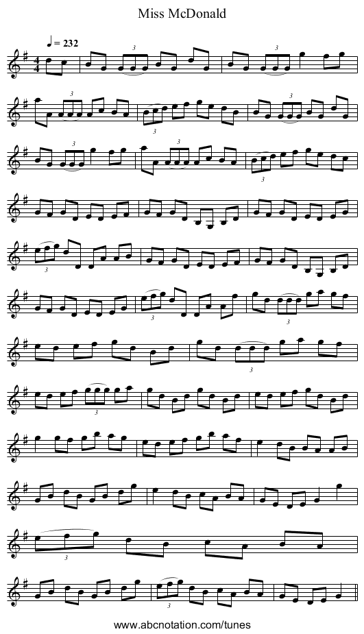 Miss McDonald - staff notation