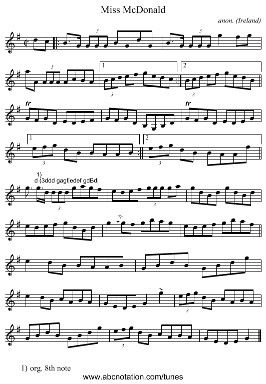 Miss McDonald - staff notation