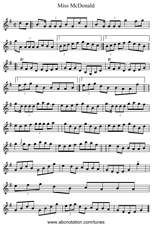 Miss McDonald - staff notation
