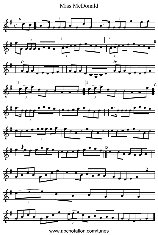 Miss McDonald - staff notation