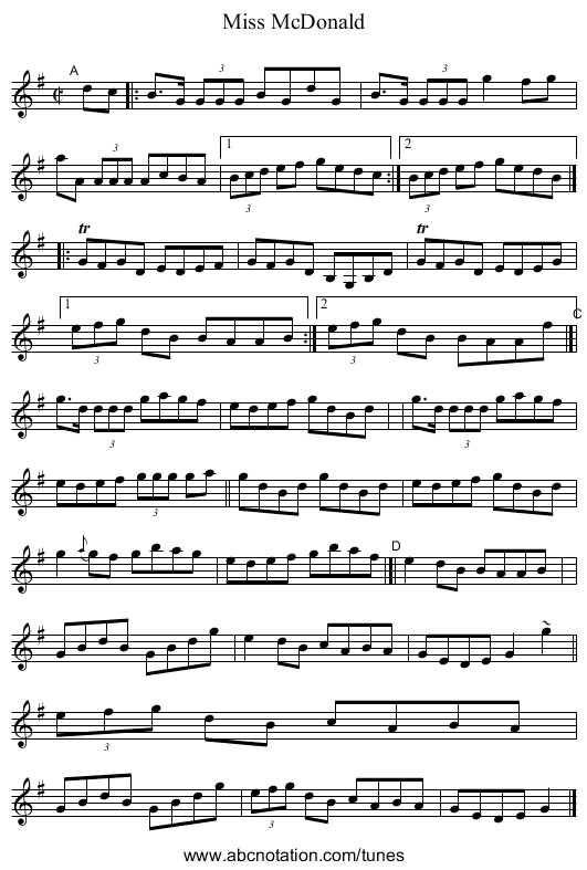 Miss McDonald - staff notation
