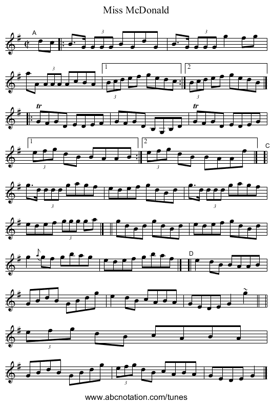 Miss McDonald - staff notation