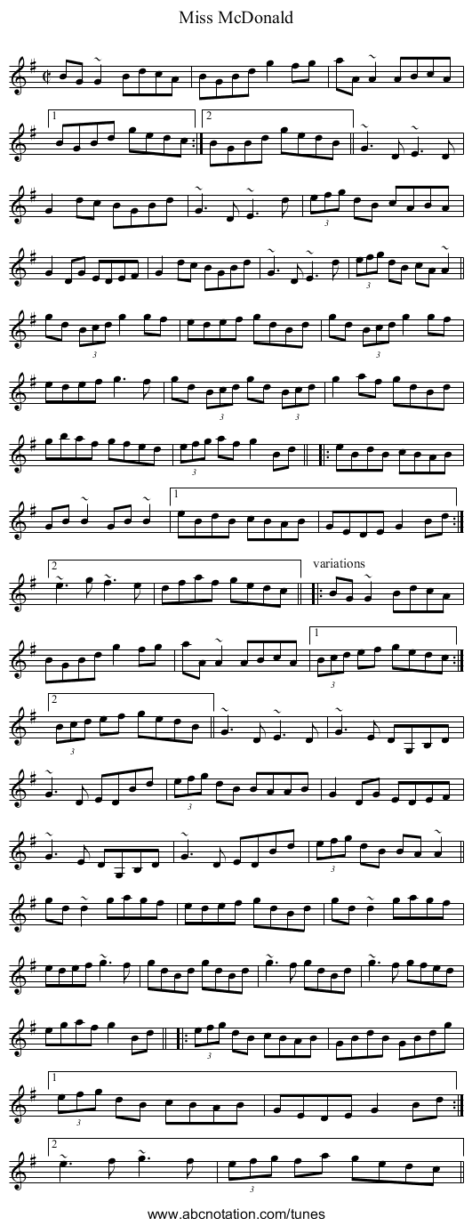 Miss McDonald - staff notation