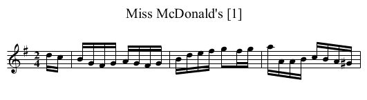 Miss McDonald's [1] - staff notation