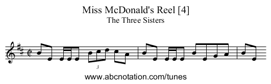Miss McDonald's Reel [4] - staff notation