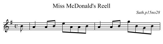 Miss McDonald's Reell - staff notation