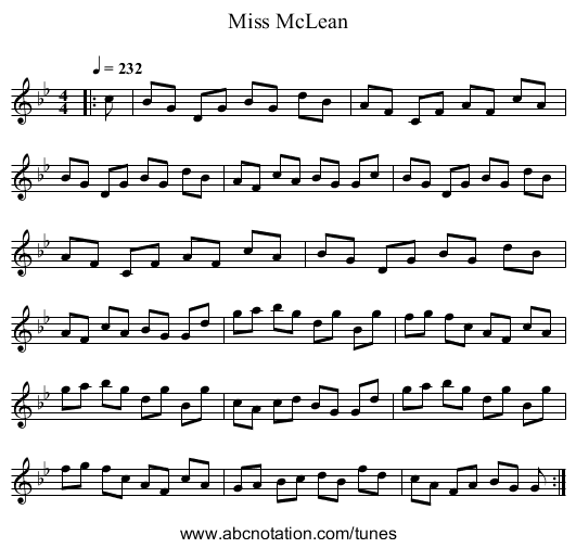 Miss McLean - staff notation