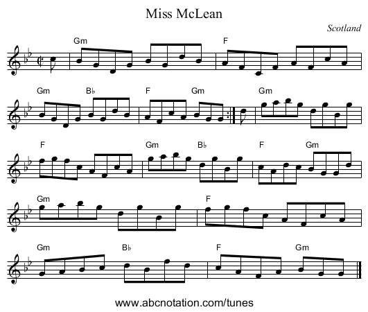 Miss McLean - staff notation