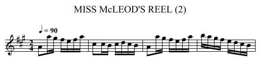 MISS McLEOD'S REEL (2) - staff notation