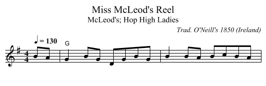 Miss McLeod's Reel - staff notation