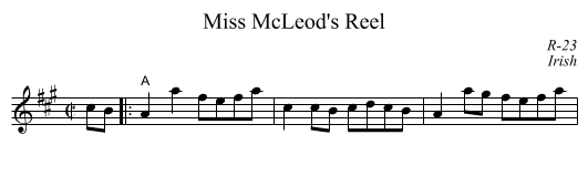 Miss McLeod's Reel - staff notation