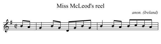 Miss McLeod's reel - staff notation