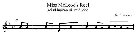 Miss McLeod's Reel - staff notation