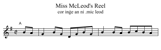 Miss McLeod's Reel - staff notation
