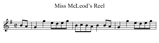 Miss McLeod’s Reel - staff notation