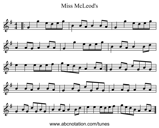 Miss McLeod's - staff notation