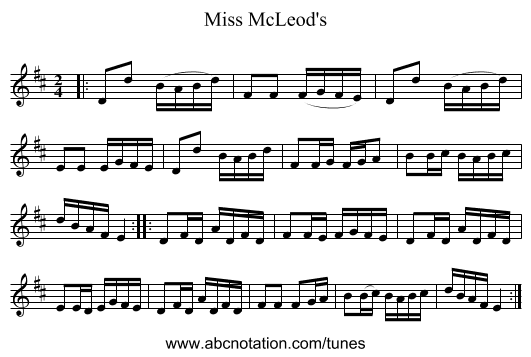 Miss McLeod's - staff notation
