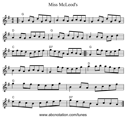 Miss McLeod's - staff notation