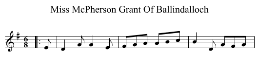 Miss McPherson Grant Of Ballindalloch - staff notation