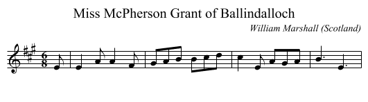 Miss McPherson Grant of Ballindalloch - staff notation