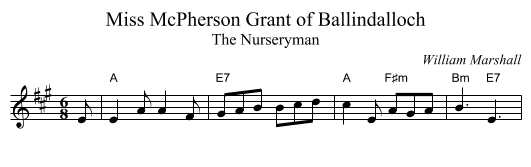 Miss McPherson Grant of Ballindalloch - staff notation