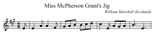 Miss McPherson Grant's Jig - staff notation