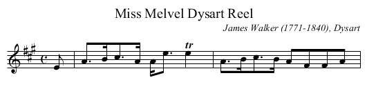 Miss Melvel Dysart Reel - staff notation