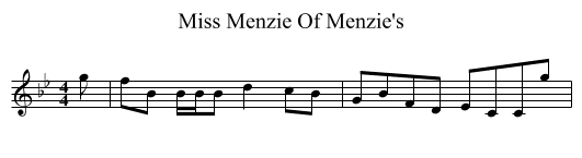 Miss Menzie Of Menzie's - staff notation