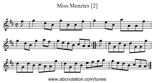 Miss Menzies [2] - staff notation