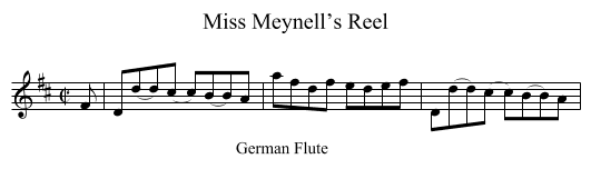 Miss Meynell’s Reel - staff notation