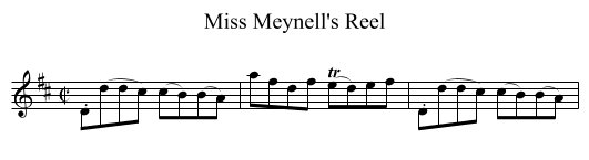 Miss Meynell's Reel - staff notation