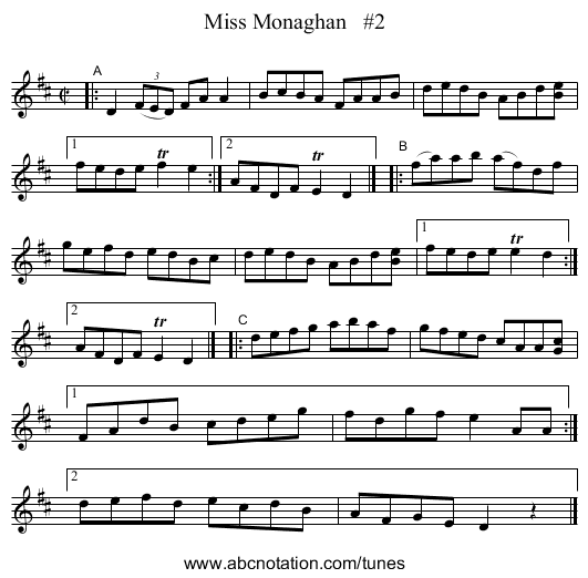 Miss Monaghan   #2 - staff notation