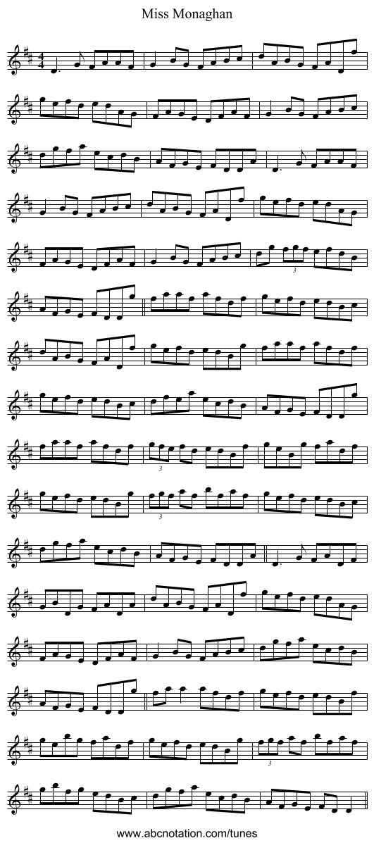 Miss Monaghan - staff notation