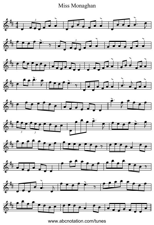 Miss Monaghan - staff notation