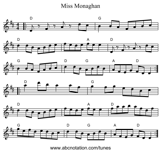 Miss Monaghan - staff notation