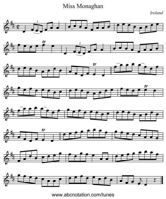 Miss Monaghan - staff notation