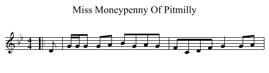 Miss Moneypenny Of Pitmilly - staff notation
