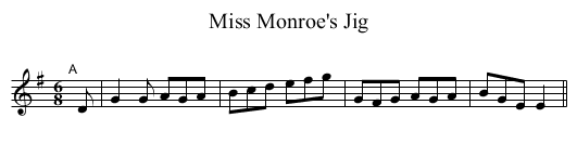 Miss Monroe's Jig - staff notation