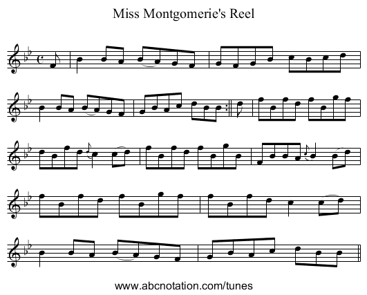 Miss Montgomerie's Reel - staff notation
