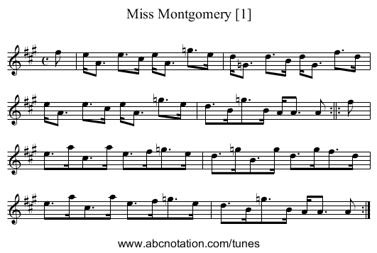 Miss Montgomery [1] - staff notation