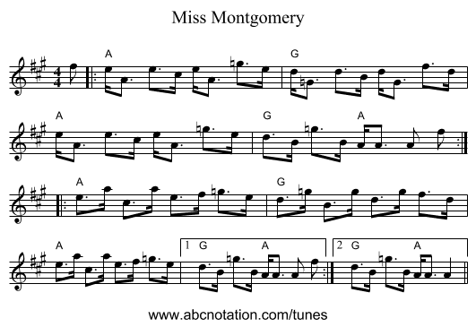 Miss Montgomery - staff notation