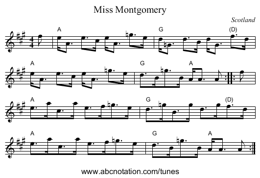 Miss Montgomery - staff notation