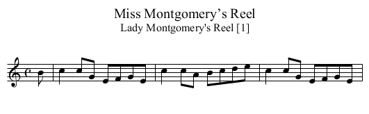 Miss Montgomery’s Reel - staff notation