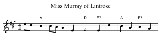 Miss Murray of Lintrose - staff notation