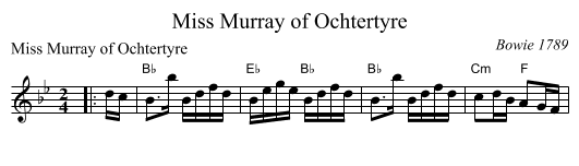 Miss Murray of Ochtertyre - staff notation