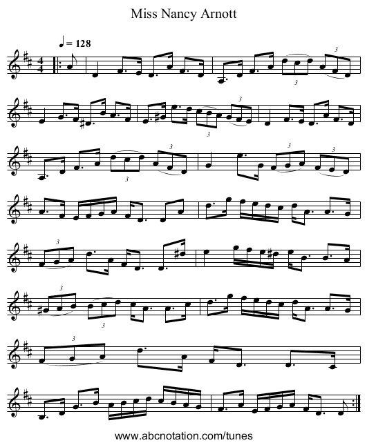 Miss Nancy Arnott - staff notation