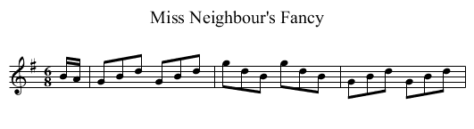 Miss Neighbour's Fancy - staff notation