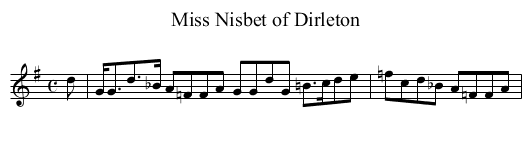 Miss Nisbet of Dirleton - staff notation