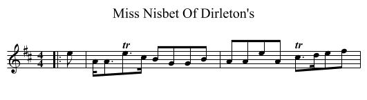Miss Nisbet Of Dirleton's - staff notation